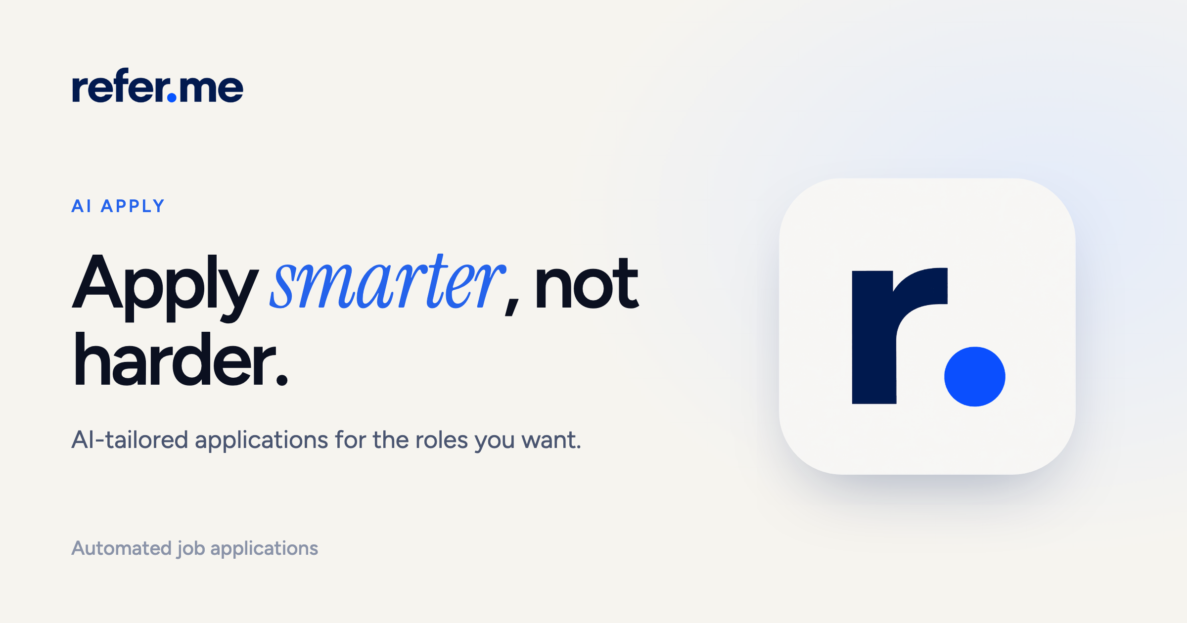 Screenshot of AI Apply by Refer.me, Let AI fill out and submit job applications on company careers sites for you